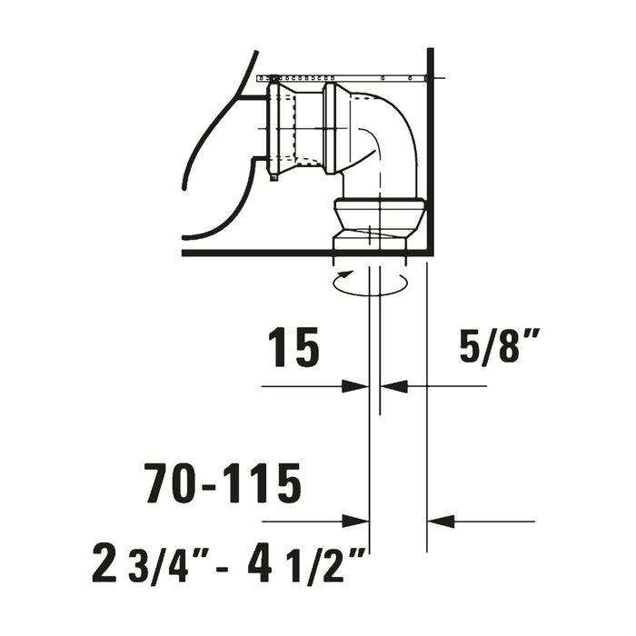 مرحاض ملاصق ديورافيت هابي دي 2 ابيض 2134490075 بالسيديلي ذاتي الغلق والشطاف الداخلي والخزان بالعدة وطقم التثبيت
