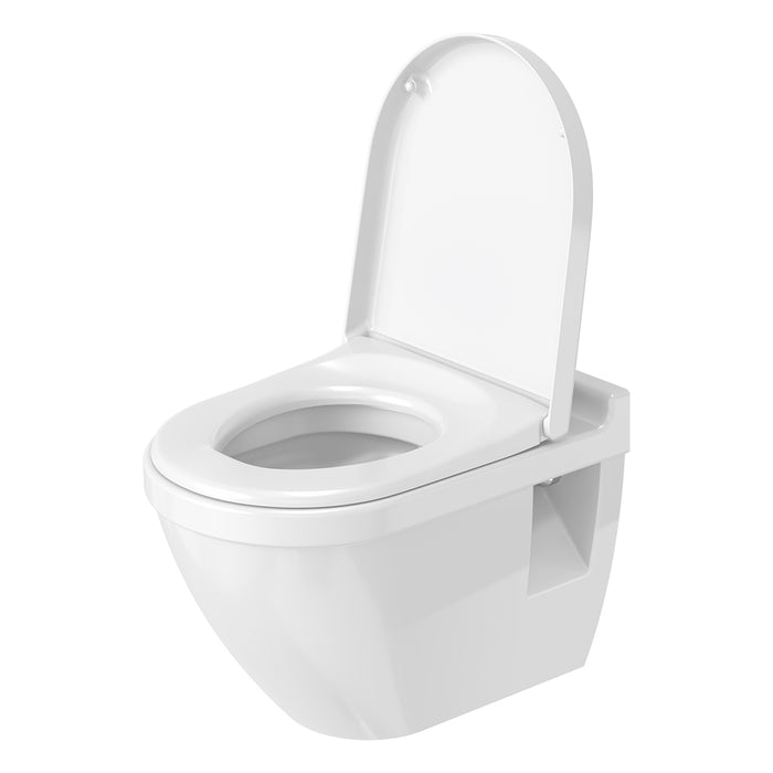 ( طلب مسبق )  مرحاض معلق ديورافيت شتارك 3 ابيض 2200490078 بالسيديلى والمقبض والشطاف الداخلي