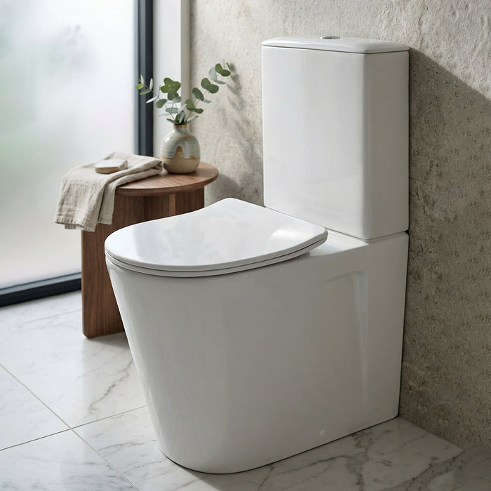 ( طلب مسبق )  مرحاض ملاصق للحائط فيلروي اند بوخ سبواي 5C34T301 ابيض لامع ريمليس بالسيديلي ذاتي الغلق والخزان بالعدة والمقبض والشطاف الداخلي ومجموعة التثبيت