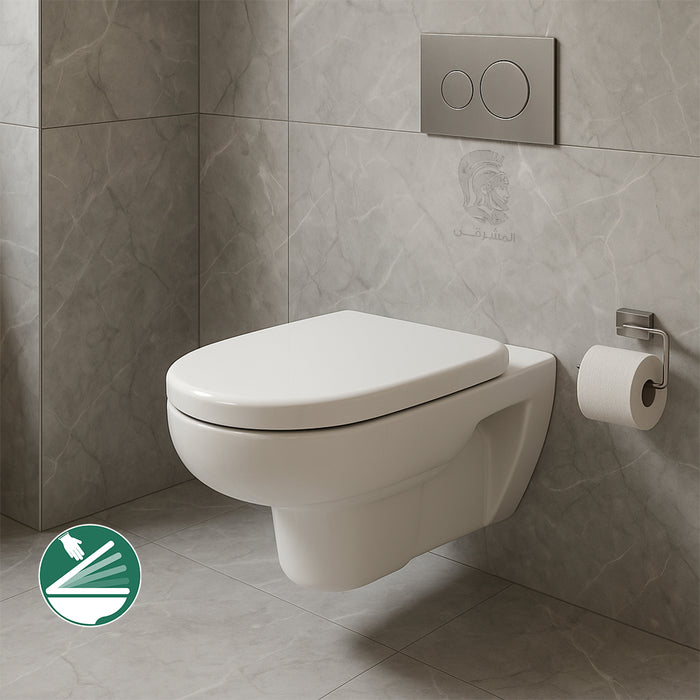 مرحاض معلق ايديال ستاندرد بلايا G 4994 ابيض بالسيديلي ذاتي الغلق والشطاف الداخلي (النُزُل) ومجموعة التثبيت