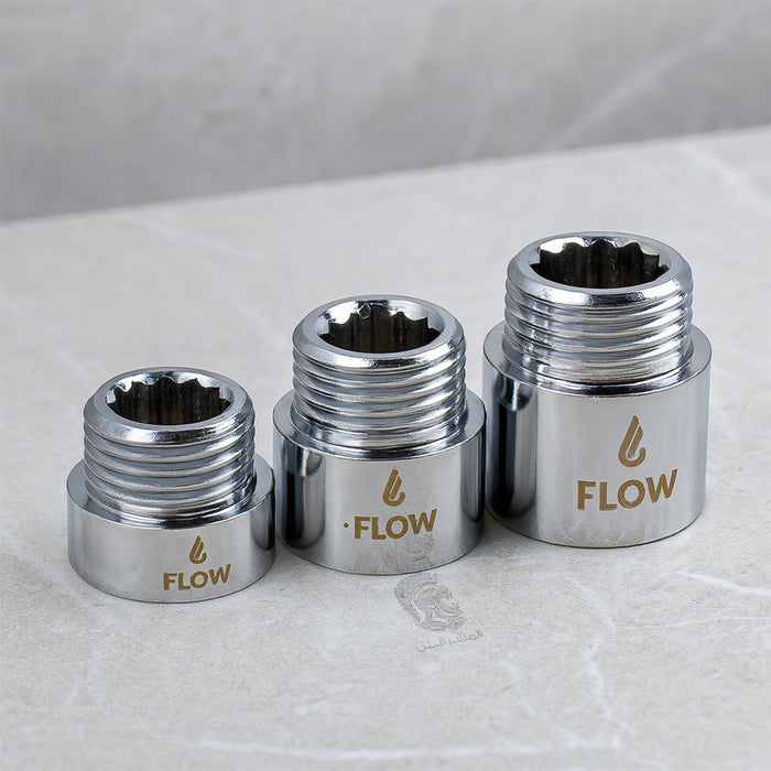 طقم جلب تطويل فلو FL 6010 كروم 3 قطع ½ × ½ بوصة اطوال مختلفة