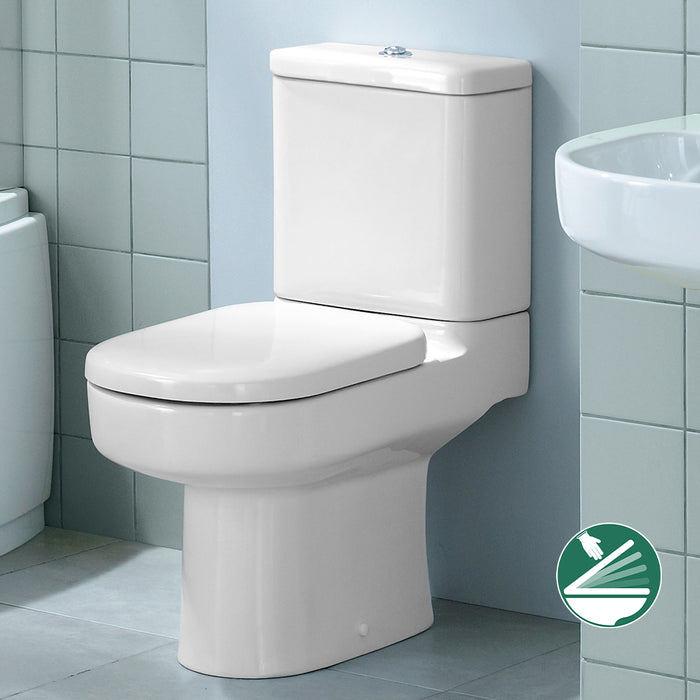 مرحاض ايديال ستاندرد بلايا G 4922 ابيض الصرف S بالسيديلي ذاتي الغلق والخزان بالعدة والشطاف الداخلي ومجموعة التثبيت