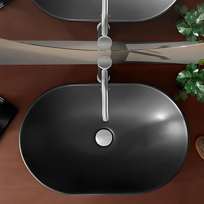 حوض فوق الرخامة ديورافيت دي نيو 2372601370 اسود مط 60 سم