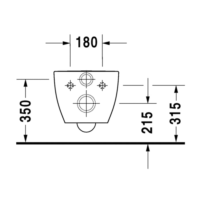 ( طلب مسبق )  مرحاض معلق ديورافيت هابي دي 2 مقاس 54 سم ابيض 2222490075 بالسيديلى ذاتي الغلق والشطاف الداخلي وطقم التثبيت