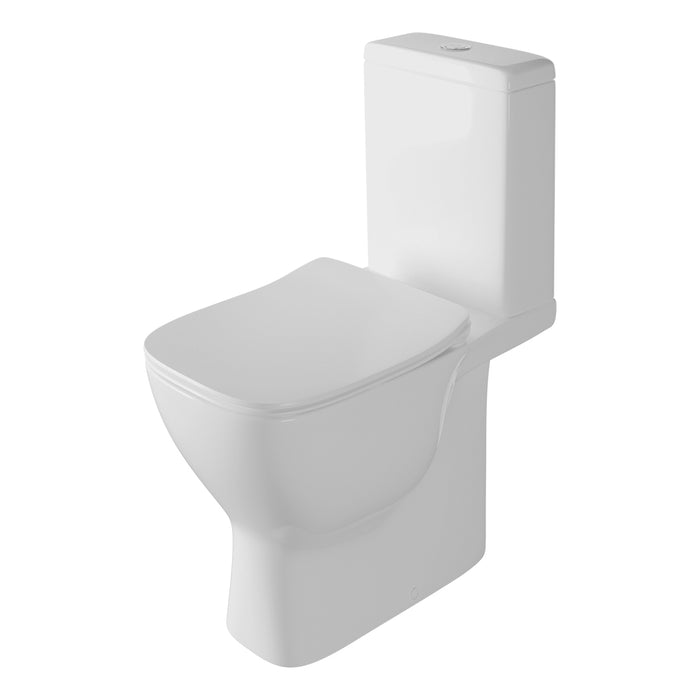 ( طلب مسبق )  مرحاض ارضي فيلروي اند بوخ ارشيتكتورا 5C32B301 ابيض ريمليس بالسيديلي ذاتي الغلق والخزان بالعدة والمقبض والشطاف الداخلي ومجموعة التثبيت