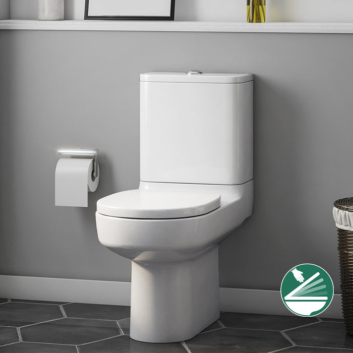 مرحاض ايديال ستاندرد بلايا G 4922 ابيض الصرف S بالسيديلي ذاتي الغلق والخزان بالعدة والشطاف الداخلي ومجموعة التثبيت