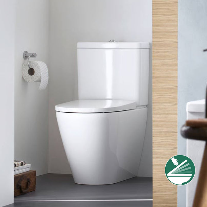 مرحاض ملاصق للحائط ديورافيت دي نيو 2002490075 ابيض بالسيديلي ذاتي الغلق والخزان بالماكينة والشطاف الدخلي ومجموعة التثبيت