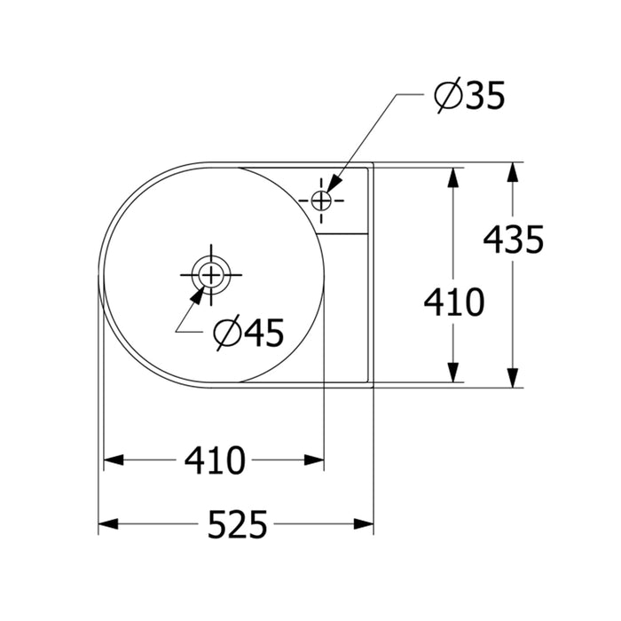 ( طلب مسبق )  حوض فوق الرخامة فيلروي اند بوخ سبواي 5A425001 ابيض لامع 52.5 سم بمجموعة التثبيت