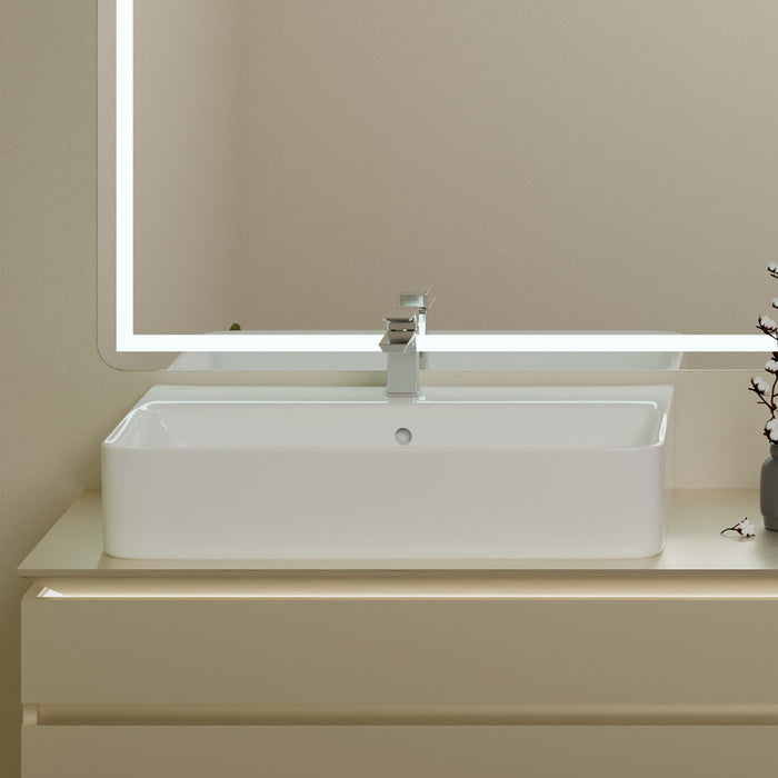 ( طلب مسبق )  حوض وحدة موبيليا فيلروي اند بوخ سبواي 5A416501 ابيض لامع 65 سم بمجموعة التثبيت