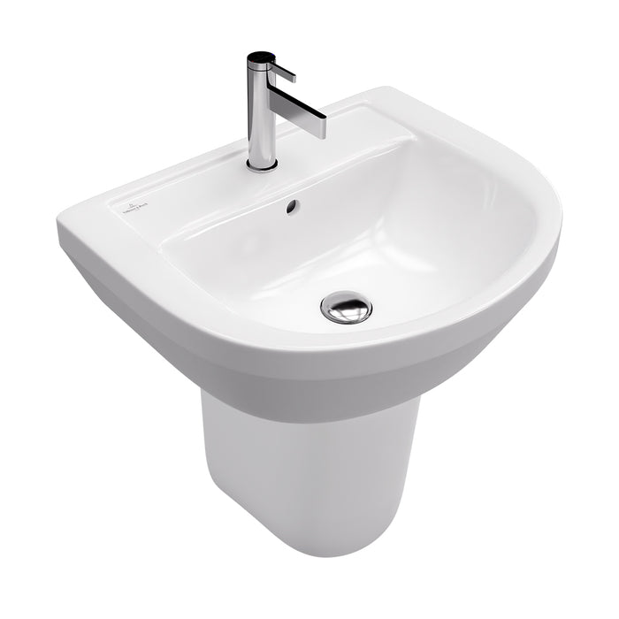 ( طلب مسبق )  حوض حمام بالعامود المعلق فيلروي اند بوخ افينتو 5A456001 ابيض 60 سم بمجموعة التثبيت