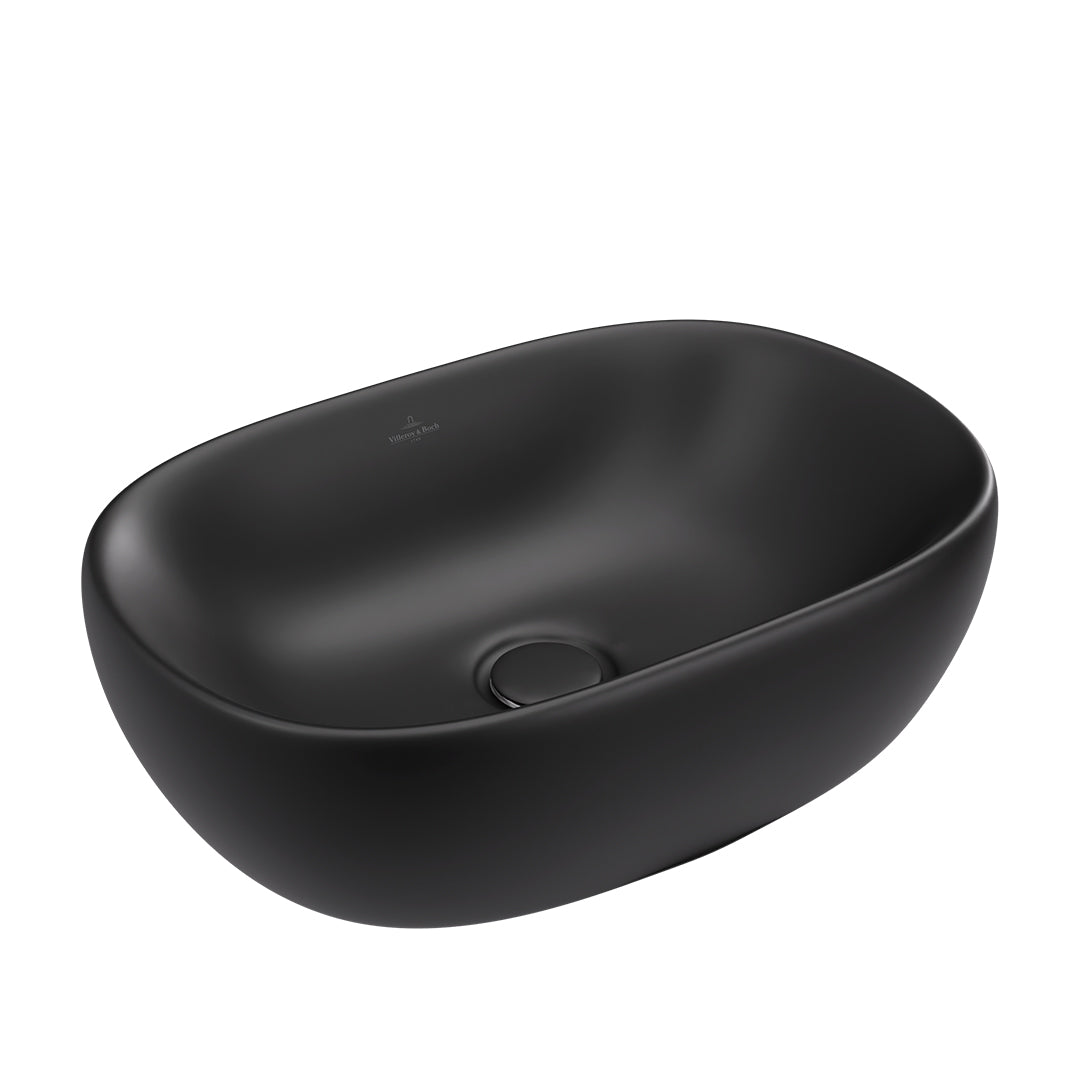 ( طلب مسبق )  حوض فوق الرخامة فيلروي اند بوخ افينتو 5A376338 اسود مط 59 سم بمجموعة التثبيت