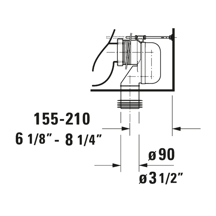 مرحاض ملاصق ديورافيت هابي دي 2 ابيض 2134490075 بالسيديلي ذاتي الغلق والشطاف الداخلي والخزان بالعدة وطقم التثبيت