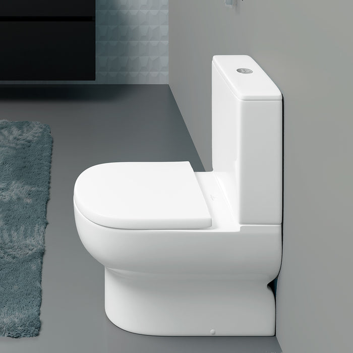 ( طلب مسبق )  مرحاض ملاصق للحائط فيلروي اند بوخ افينتو 5C361301 ابيض ريمليس بالسيديلي ذاتي الغلق والخزان بالعدة والمقبض والشطاف الداخلي بمجموعة التثبيت