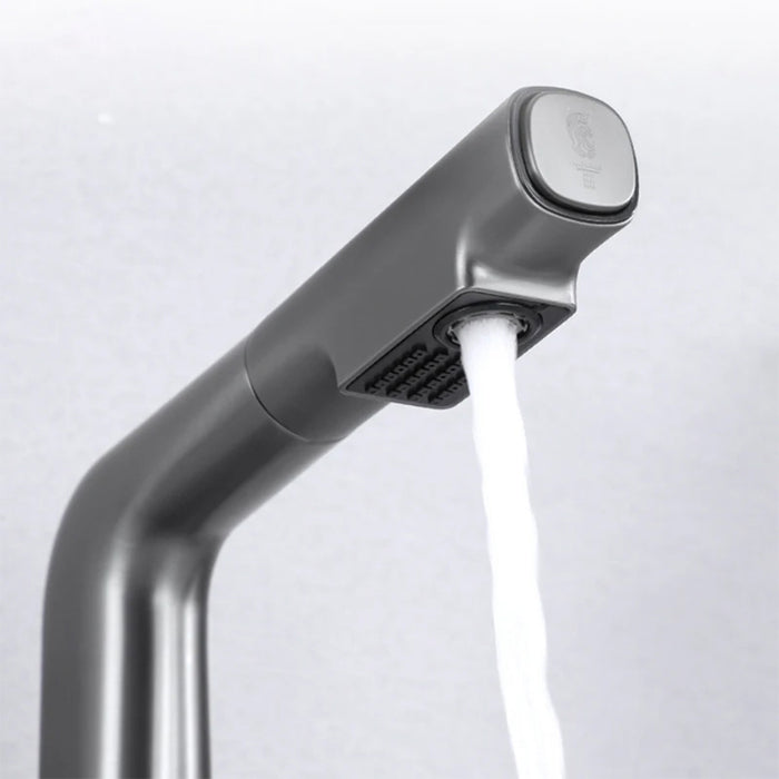 ( طلب مسبق )  خلاط حوض حمام عالي 6004 G جراي بشاشة ديجيتال وسماعة بخرطوم شداد 2 نظام لنزول المياة