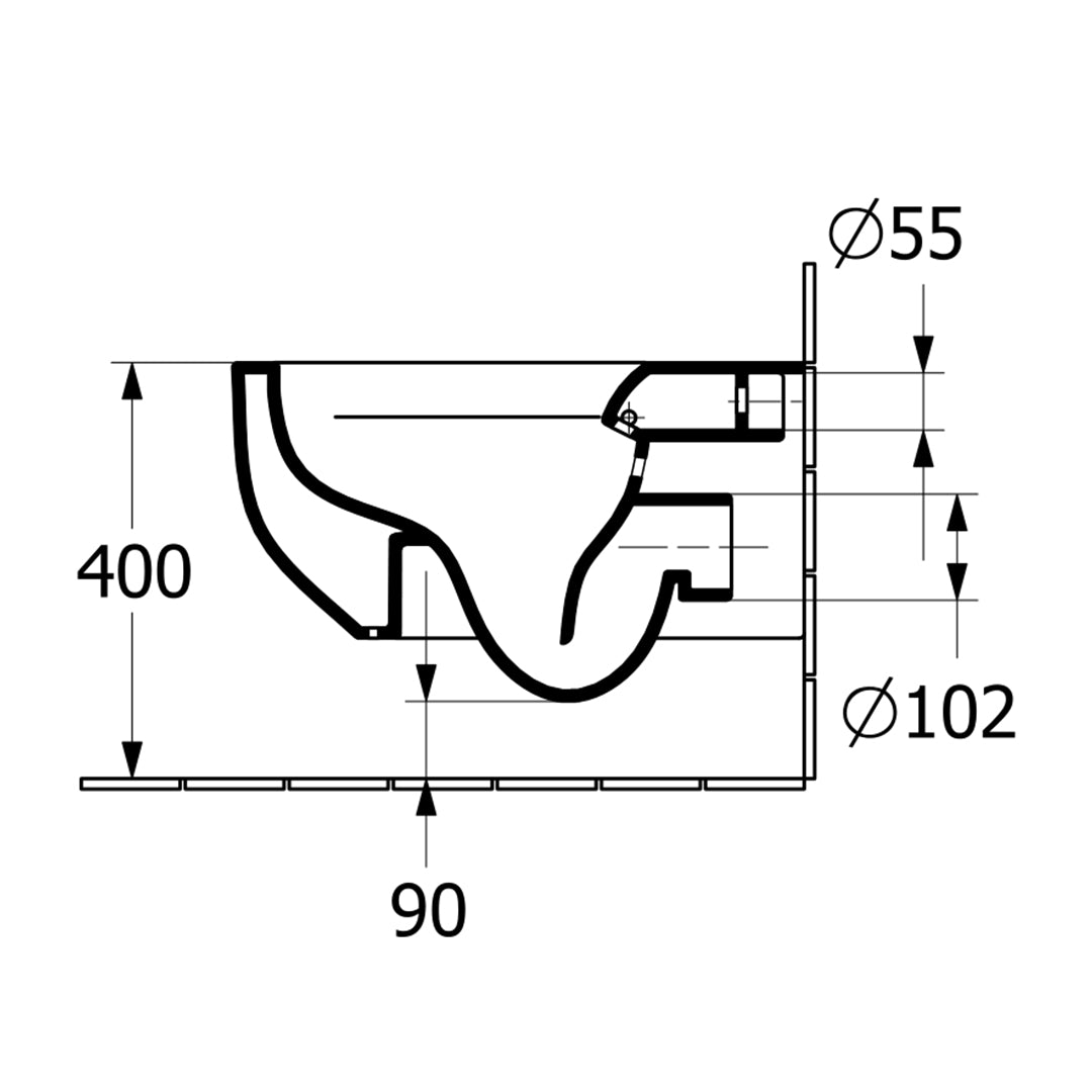 ( طلب مسبق )  مرحاض معلق فيلروي اند بوخ اونوفو 5C31B301 ابيض ريمليس بالسيديلي ذاتي الغلق والمقبض والشطاف الداخلي ومجموعة التثبيت