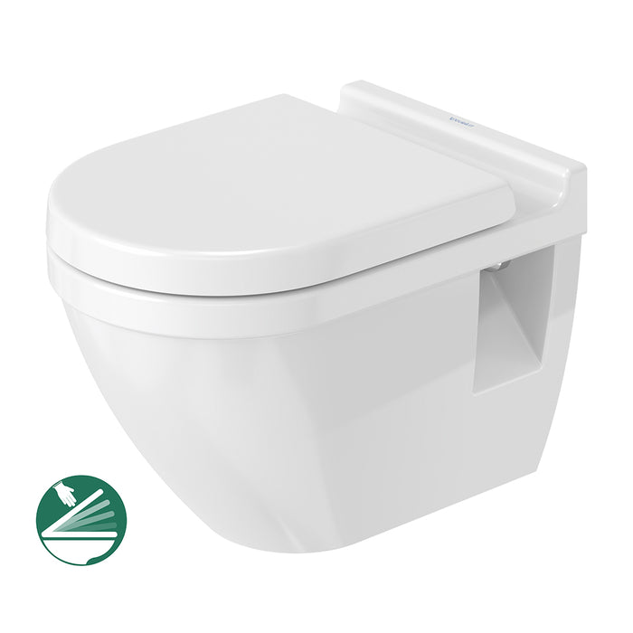 ( طلب مسبق )  مرحاض معلق ديورافيت شتارك 3 ابيض 2200490078 بالسيديلى ذاتي الغلق والمقبض والشطاف الداخلي