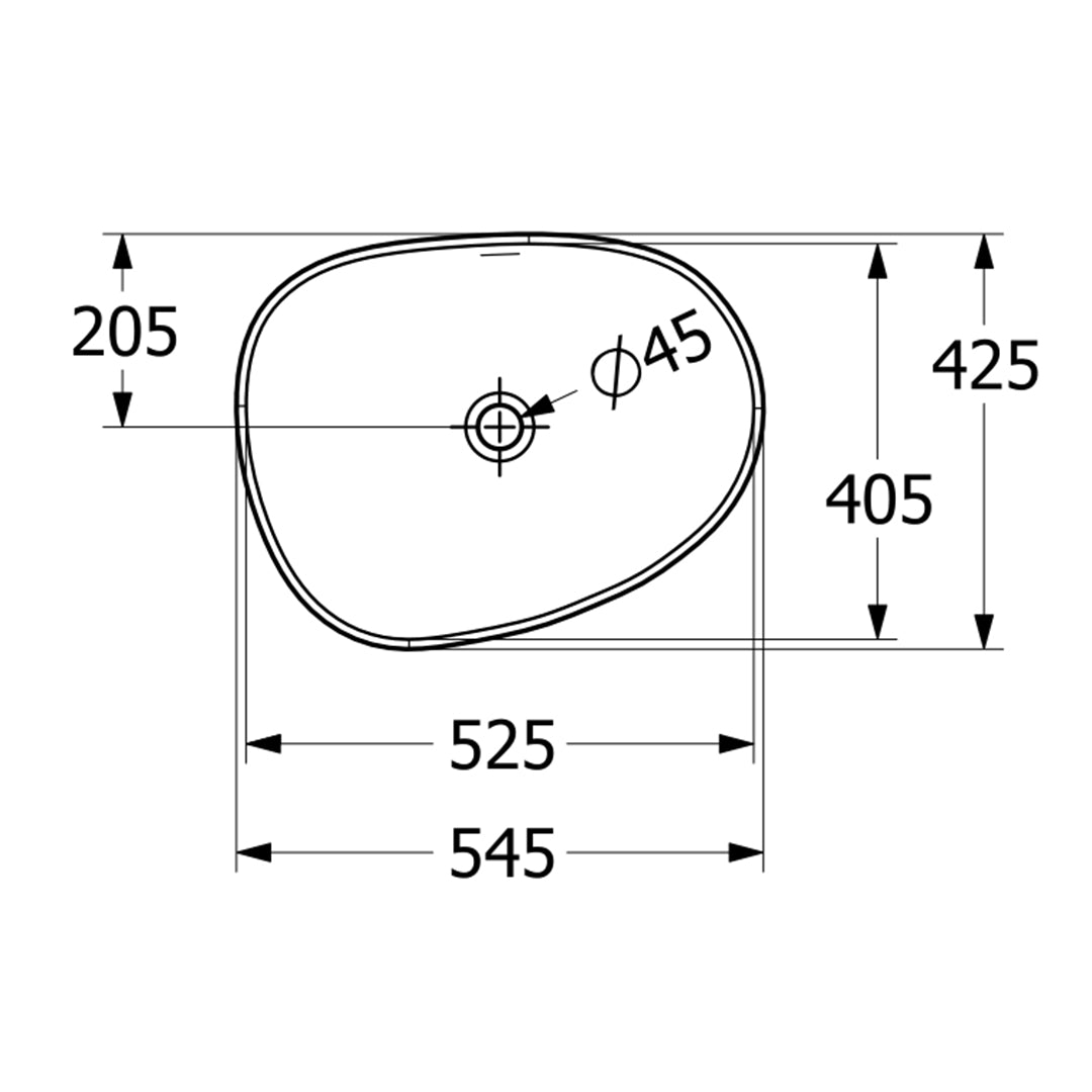 ( طلب مسبق )  حوض فوق الرخامة فيلروي اند بوخ سبواي 5A446038 اسود مط 54.5 سم بمجموعة التثبيت
