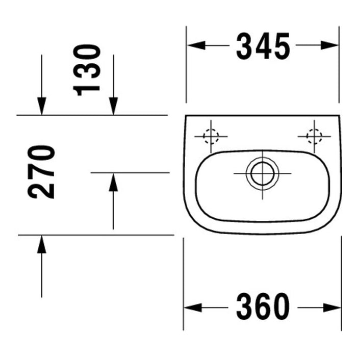 ( طلب مسبق )  حوض ديورافيت دي كود 0705360000 ابيض 36 سم