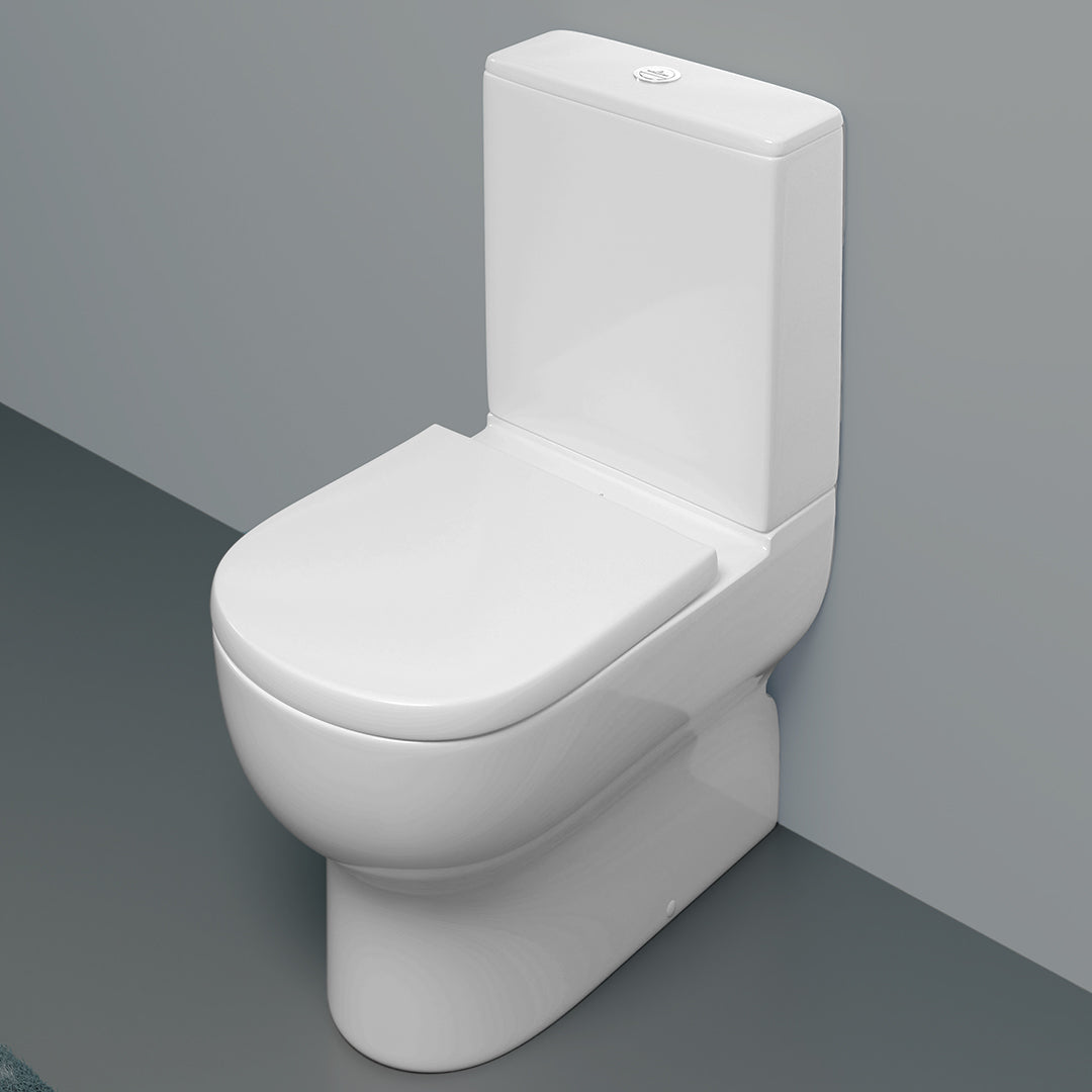 ( طلب مسبق )  مرحاض ملاصق للحائط فيلروي اند بوخ افينتو 5C361301 ابيض ريمليس بالسيديلي ذاتي الغلق والخزان بالعدة والمقبض والشطاف الداخلي بمجموعة التثبيت