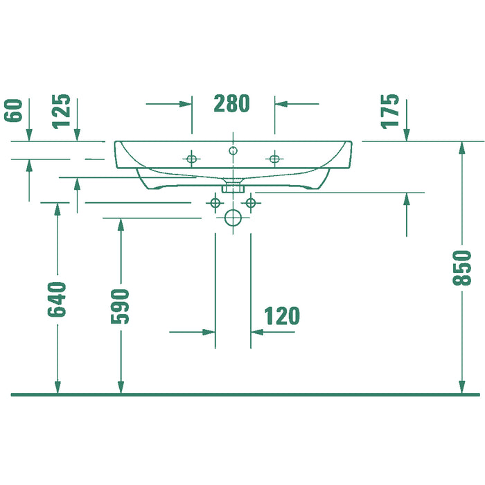 ( طلب مسبق )  حوض وحدة موبيليا ديورافيت نمبر 1 ابيض 80 سم 2375800000