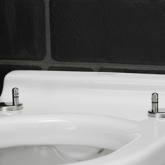 ( طلب مسبق )  مرحاض معلق ديورافيت شتارك 3 ابيض 2200490078 بالسيديلى والمقبض والشطاف الداخلي