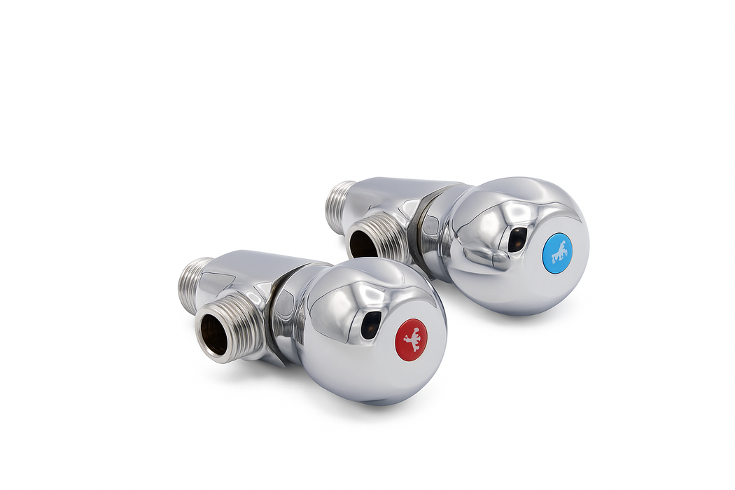 ( طلب مسبق )  محبس زاوية 5014 مقاس 1/2 × 1/2 بوصة اللون كروم من جولد