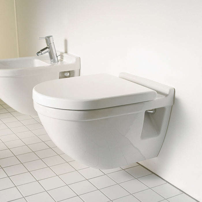 ( طلب مسبق )  مرحاض معلق ديورافيت شتارك 3 ابيض 2200490078 بالسيديلى والمقبض والشطاف الداخلي