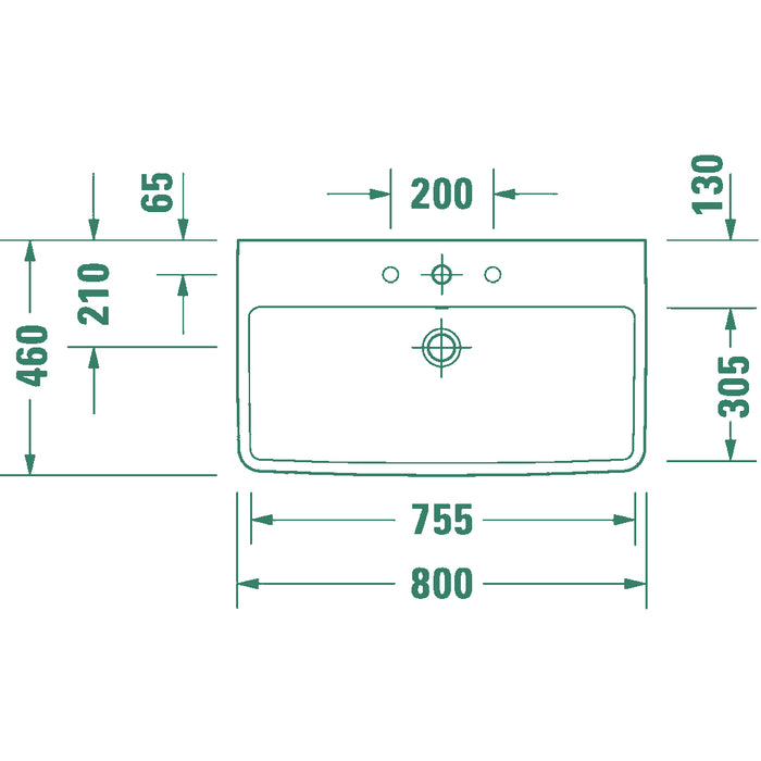 ( طلب مسبق )  حوض وحدة موبيليا ديورافيت نمبر 1 ابيض 80 سم 2375800000