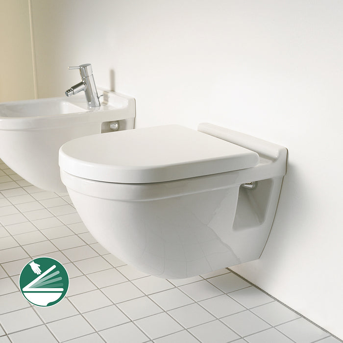 ( طلب مسبق )  مرحاض معلق ديورافيت شتارك 3 ابيض 2200490078 بالسيديلى ذاتي الغلق والمقبض والشطاف الداخلي