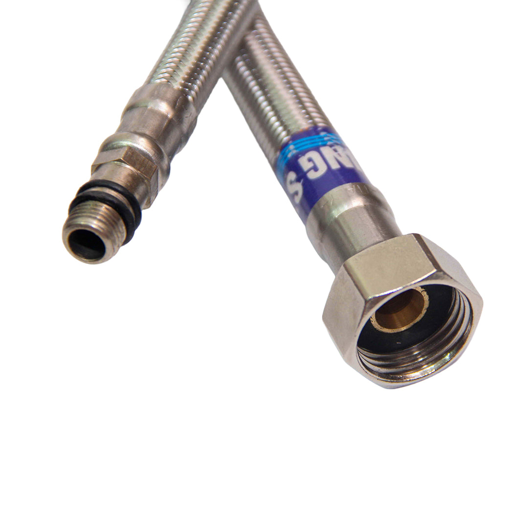 وصلة تغذية مياة لخلاط حوض شجرة كينج ستيل 50 سم نص بوصة