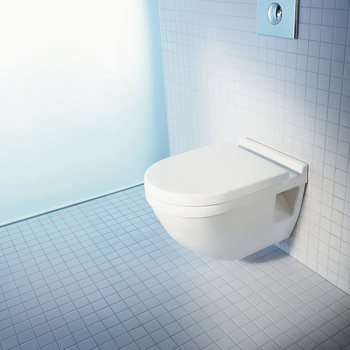 ( طلب مسبق )  مرحاض معلق ديورافيت شتارك 3 ابيض 2200490078 بالسيديلى والمقبض والشطاف الداخلي