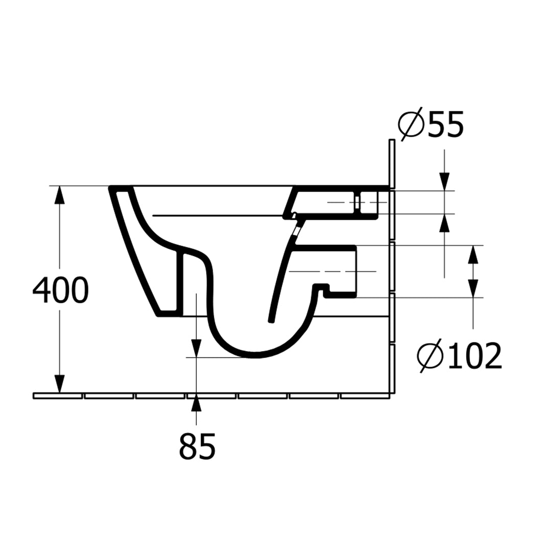 ( طلب مسبق )  مرحاض معلق فيلروي اند بوخ سبواي 5C35T338 اسود مط ريمليس بالسيديلي ذاتي الغلق والمقبض والشطاف الداخلي ومجموعة التثبيت