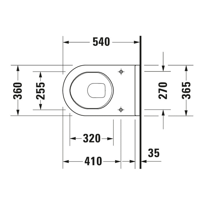 ( طلب مسبق )  مرحاض معلق ديورافيت شتارك 3 ابيض 2200490078 بالسيديلى والمقبض والشطاف الداخلي