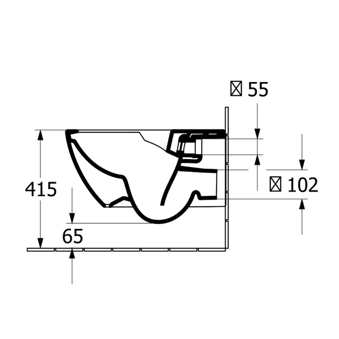 ( طلب مسبق )  مرحاض معلق فيلروي اند بوخ فانتيشللو 4611B301 ابيض لامع ريمليس بالسيديلي ذاتي الغلق والمقبض والشطاف الداخلي ومجموعة التثبيت