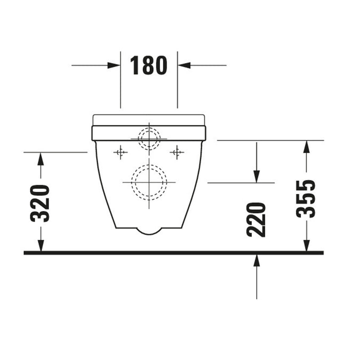 ( طلب مسبق )  مرحاض معلق ديورافيت شتارك 3 ابيض 2200490078 بالسيديلى والمقبض والشطاف الداخلي