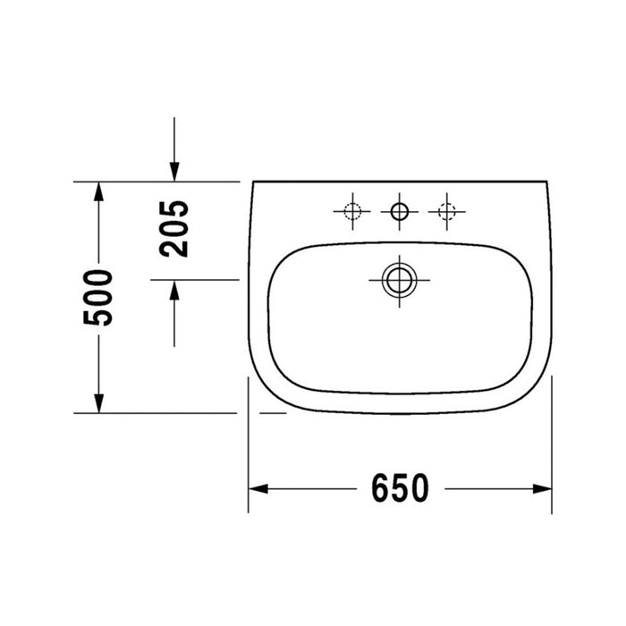 ( طلب مسبق )  حوض بالعامود المعلق ديورافيت دي كود 2310650000 ابيض 65 سم
