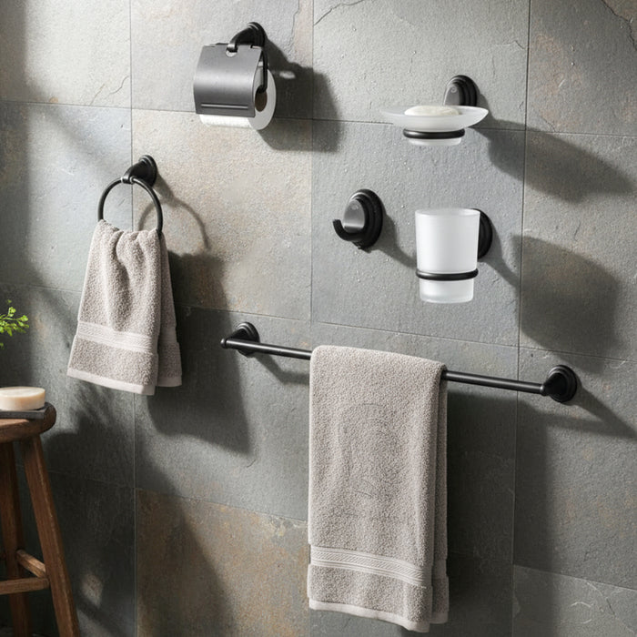 ( طلب مسبق )  طقم اكسسوارات دريم DR 001 B اسود مط 6 قطع استانلس ستيل