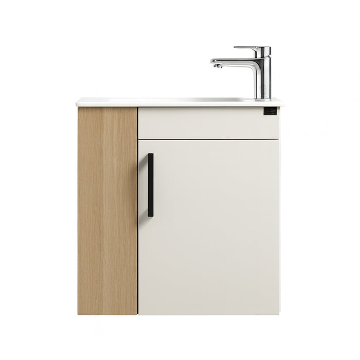 ( طلب مسبق )  وحدة حمام بورديوم بالحوض دوفو تاينو Tino 8475 ابيض × طحيني 50 سم ضلفة وفراغين