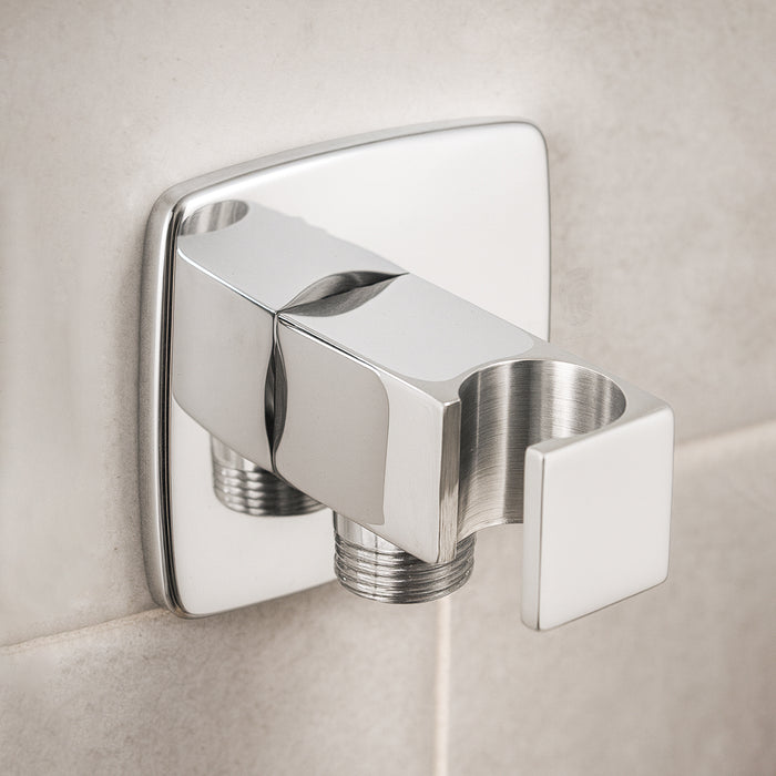 كوع مخرج دفن مورافيا كروم مربع بحامل للسماعة جانبي بالوش