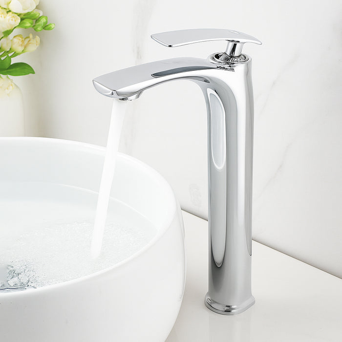 خلاط حوض عالي ديكور الحداد ورقة شجرة 1000259 كروم ارتفاع 31 سم