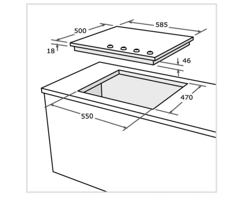 ( طلب مسبق ) بوتاجاز مسطح 4 شعلات غاز HPT603S مقاس 60 سم شعلات إلكتروني ( ذاتى ) صناعة تركى من بيورتى - Mashreqy