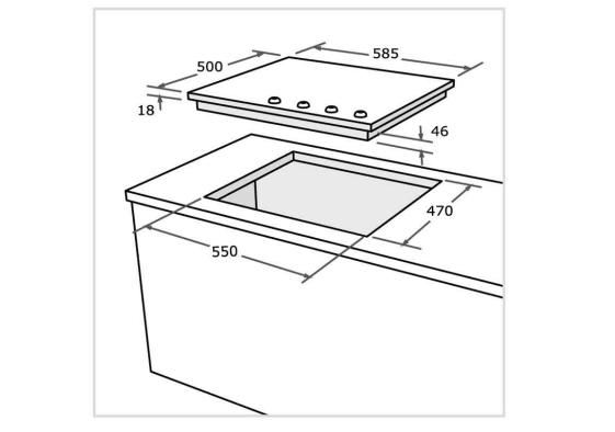 ( طلب مسبق ) بوتاجاز مسطح 4 شعلات غاز HPT604S مقاس 60 سم شعلات إلكتروني ( ذاتى ) صناعة تركى من بيورتى - Mashreqy