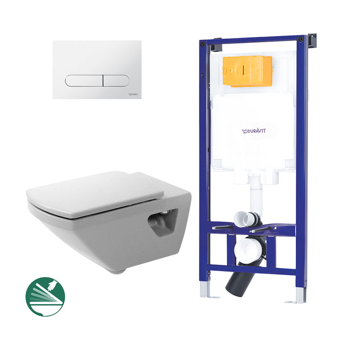 ( طلب مسبق )  خزان دفن شاسية كامل بالوش مع قاعدة معلقة كارو سيديلي ذاتي الغلق ابيض من ديورافيت WF7202014010