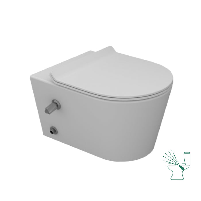 ( طلب مسبق )  مرحاض معلق سانيبيور تايتن 2542490079 ابيض بالشطاف الداخلي هيدروجيت والسيديلي ومجموعة التثبيت