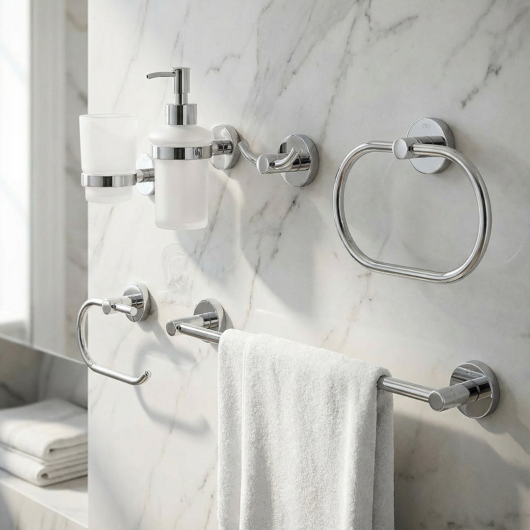 طقم اكسسوارات انفينيتي IN 1500 C كروم لامع 6 قطع استانلس ستيل