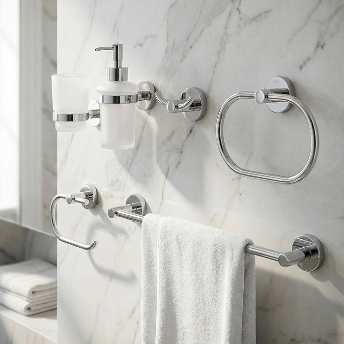 طقم اكسسوارات انفينيتي IN 1500 C كروم لامع 6 قطع استانلس ستيل