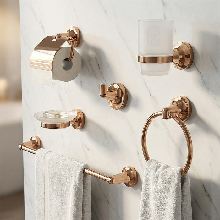 طقم اكسسوارات انفينيتي IN 170 RG روز جولد لامع 6 قطع استانلس ستيل