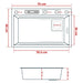 ( طلب مسبق ) حوض مطبخ سمارت مقاس 75 × 46 سم نانو سيراميك ستانليس ستيل سُمك 3 مم بعدد 4 فتحات بضاغط صابون بمجموعة الصرف اللون أسود - Mashreqy