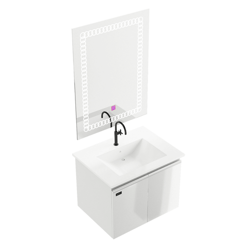 ( طلب مسبق ) وحدة - يونت حمام BE60EC03 مقاس 60 × 46 سم بالحوض و المرأة و بعدد 2 ضلفة خشب MDF معالج PVC ضد بخار المياة و الرطوبة من بيرويا - Mashreqy