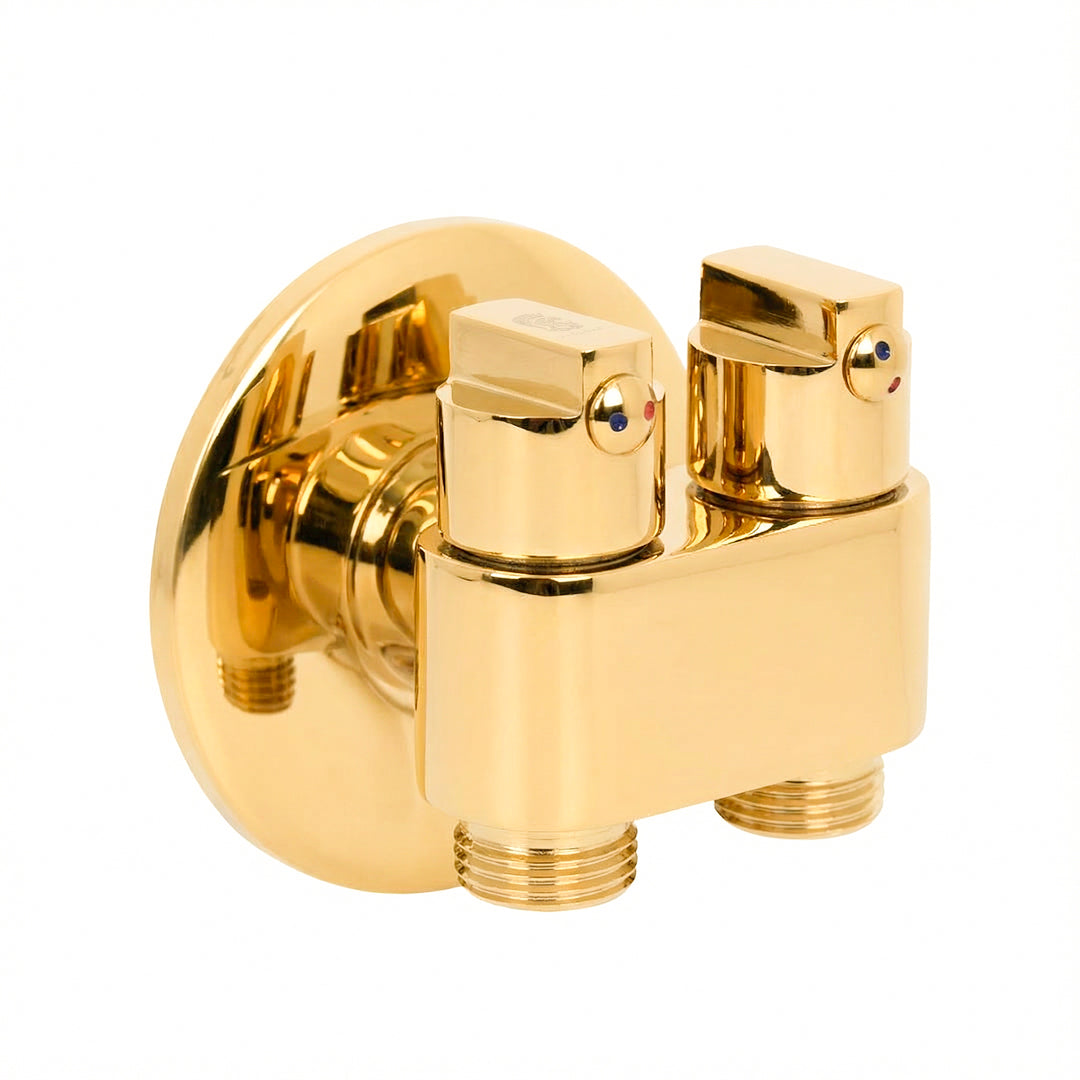 محبس زاوية مورافيا S 35 G ذهبي 2 مخرج بالوش قلب سيراميك نصف لفة